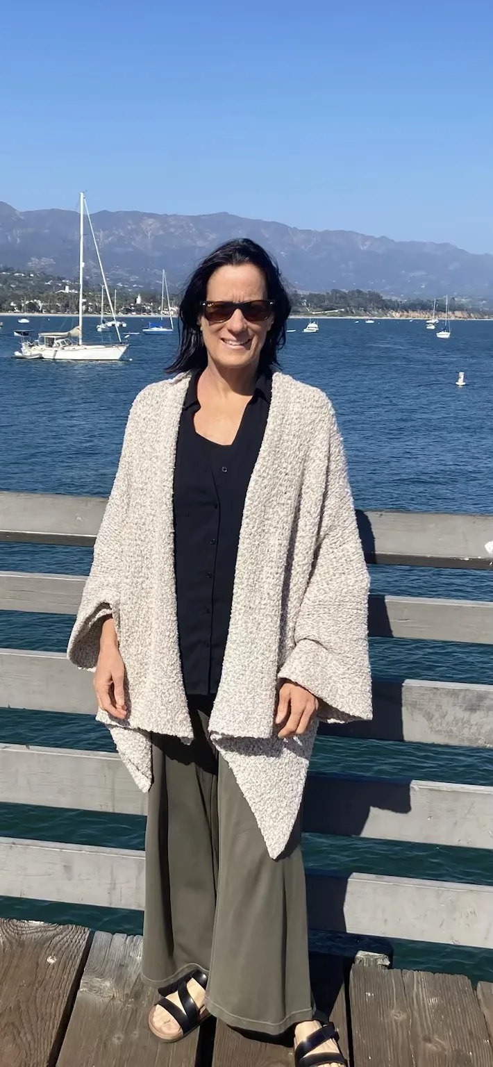 Cindy Costley enjoying time by the water at a marina